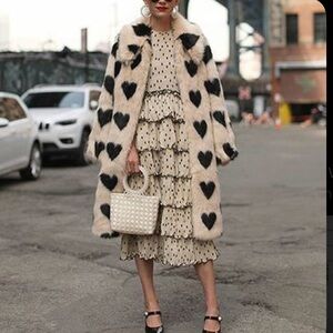 GANNI Polka Dot Tiered Midi Dress